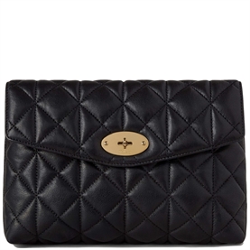 Mulberry Large Darley Cosmetic Pouch Black Quilted Nappa